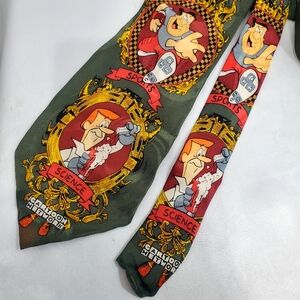 Cartoon Network 1994 Olive Green Tie with Red and Black Accents